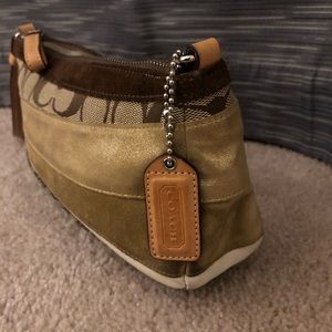 Coach patchwork logo wristlet/ clutch